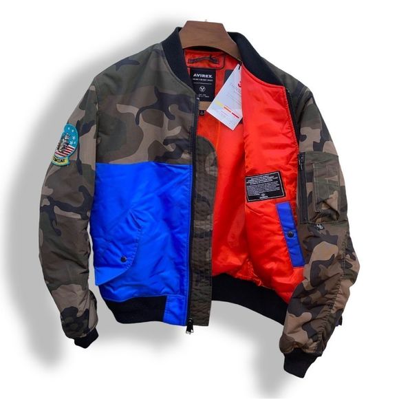 Men’s Avirex puffer bomber flight jacket LG - Picture 3 of 7